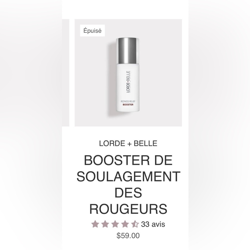 Lorde + Belle Redness Relief Booster retails $59